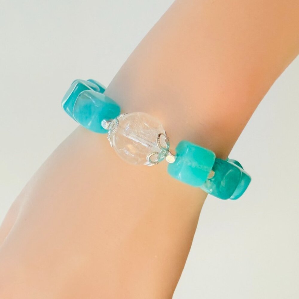 Winter Ocean Aqua Blue Statement Bracelet - Picture 6 of 7